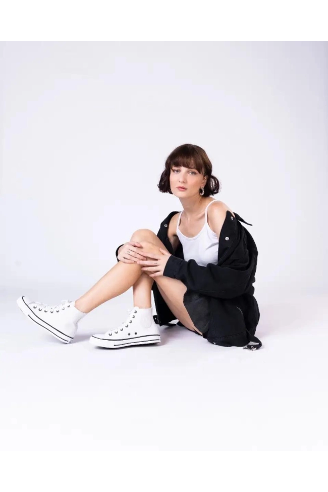 Tênis Converse All Star Plataforma Bege/Branco Produto Tênis Converse All Star Plataforma Bege/Branco