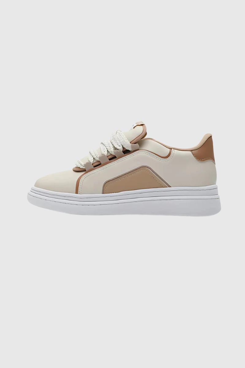 Tênis Moleca Casual Feminino Branco Off, Nude e Bege Produto Tênis Moleca Casual Feminino Branco Off, Nude e Bege