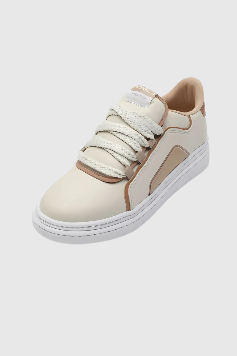 Tênis Moleca Casual Feminino Branco Off, Nude e Bege Produto Tênis Moleca Casual Feminino Branco Off, Nude e Bege