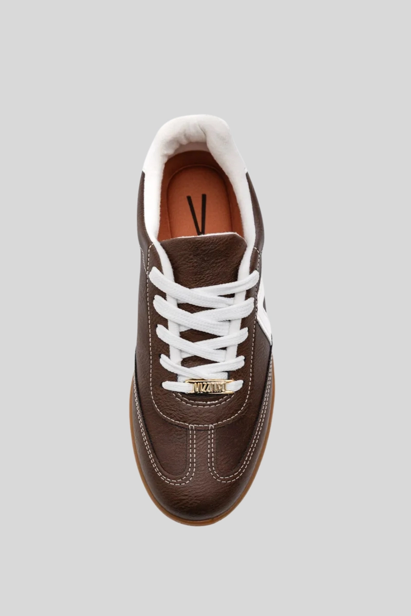 Tênis Vizzano Casual Feminino Branco e Chocolate Produto Tênis Vizzano Casual Feminino Branco e Chocolate