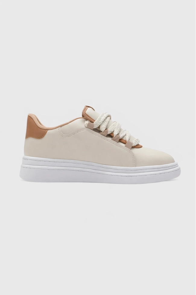 Produto Tênis Moleca Casual Feminino Branco Off, Nude e Bege