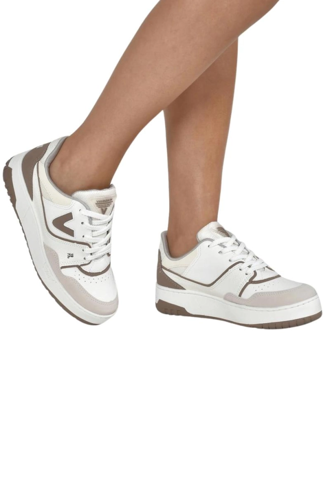 Produto Tenis Via Marte Casual Bicolor V Feminino Branco e Marrom