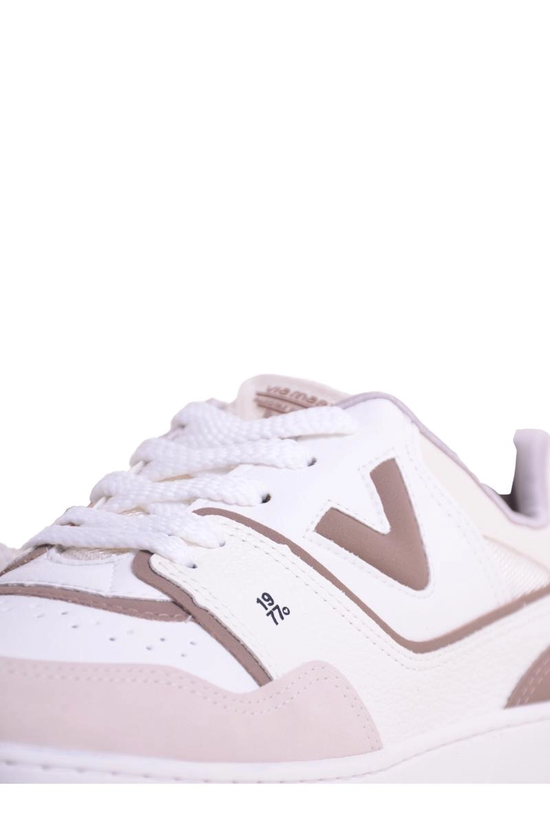 Tenis Via Marte Casual Bicolor V Feminino Branco e Marrom Produto Tenis Via Marte Casual Bicolor V Feminino Branco e Marrom