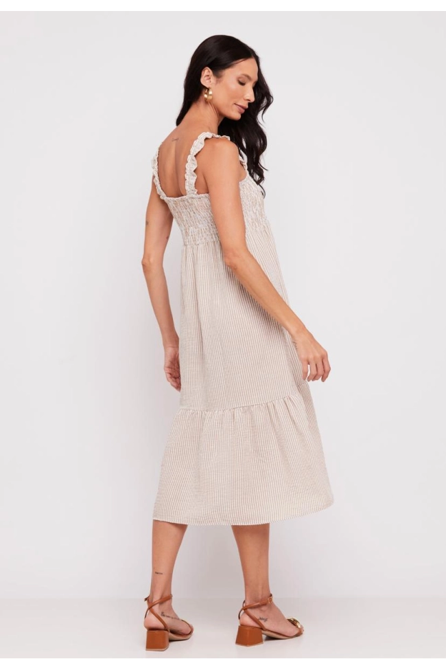 Vestido Aishty Longo Sem Manga Feminino Marrom Produto Vestido Aishty Longo Sem Manga Feminino Marrom