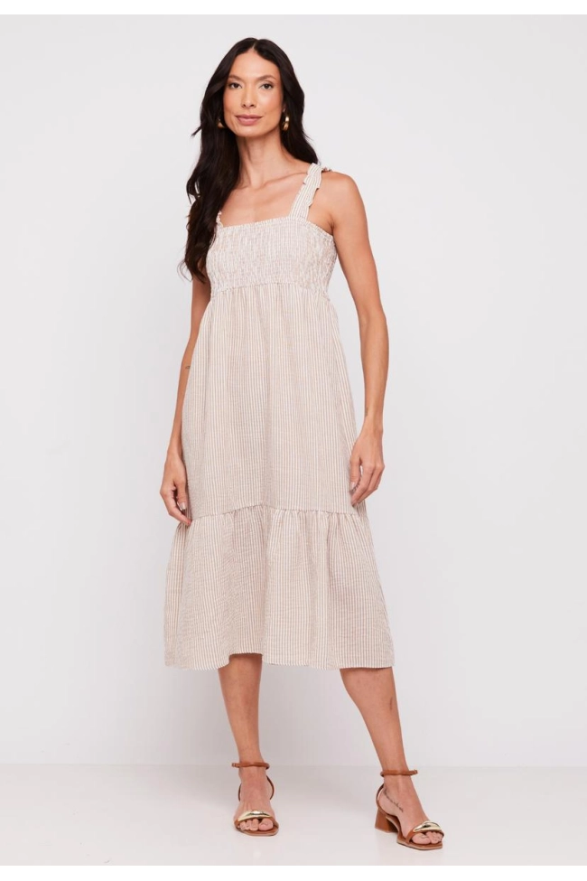 Vestido Aishty Longo Sem Manga Feminino Marrom Produto Vestido Aishty Longo Sem Manga Feminino Marrom