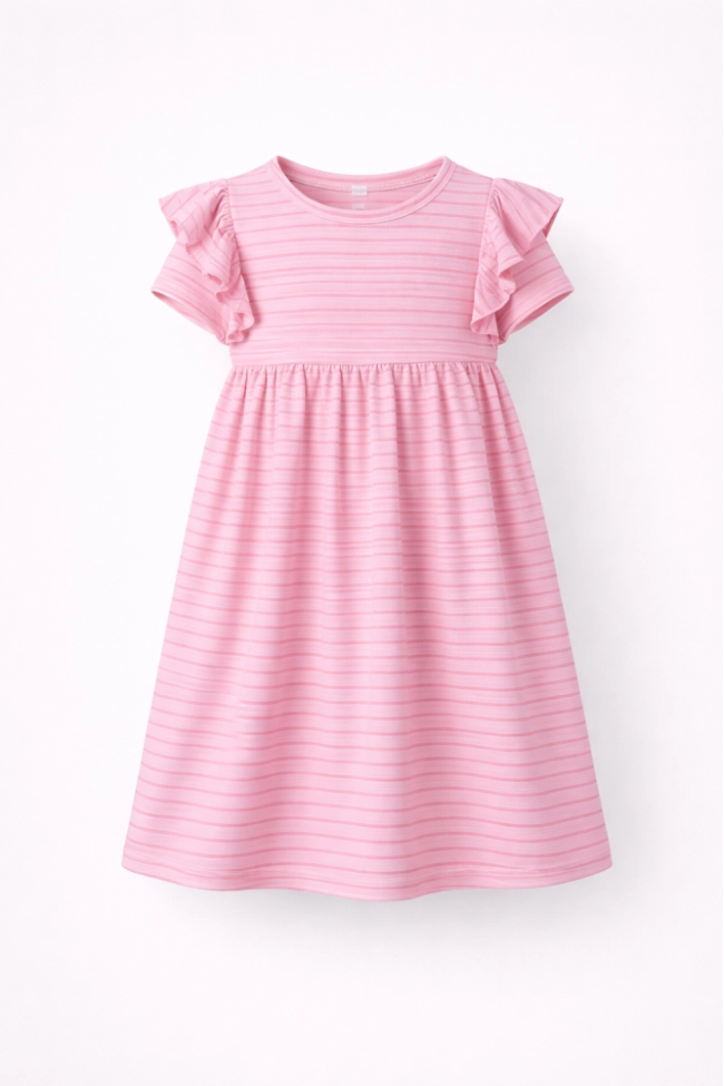 Vestido Coccinelle Babado Manga Curta listrados Bebê Produto Vestido Coccinelle Babado Manga Curta listrados Bebê