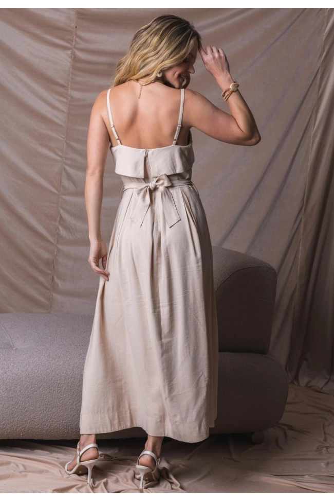 Produto Vestido Gabip Alça Longo Feminino Bege 