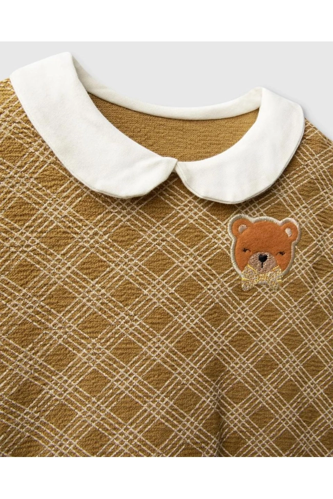 Produto Vestido Malwee Gola Xadrez Infantil Feminino Marrom