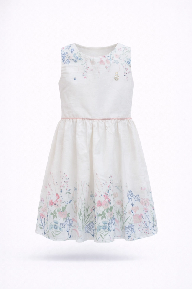Produto Vestido Rovitex Tricolini Infantil Feminino Off White 
