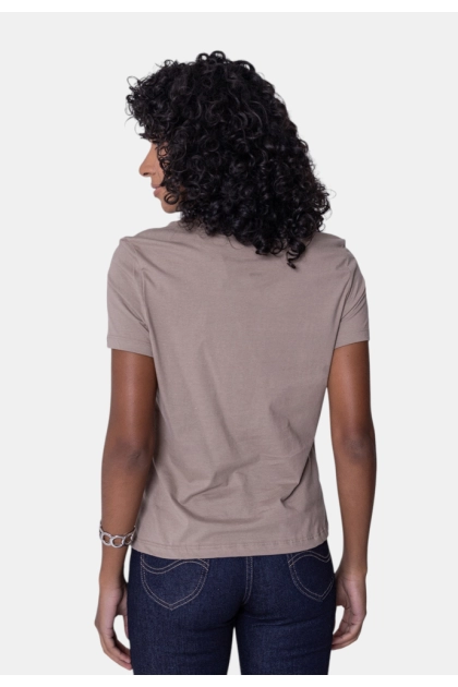 Baby Look Calvin Klein Feminina Cáqui Médio Produto Baby Look Calvin Klein Feminina Cáqui Médio