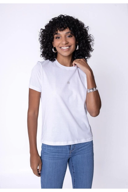 Produto - Baby Look Calvin Klein Feminina Branca