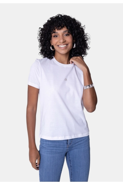 Produto - Baby Look Calvin Klein Feminina Branca