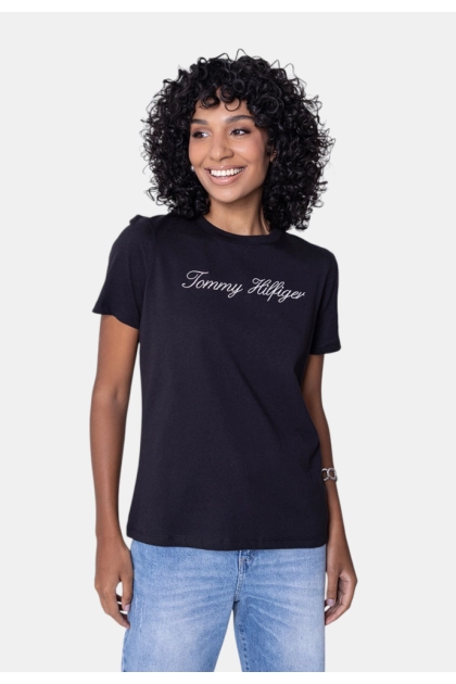 Produto - Baby Look Tommy Hilfiger Feminina Preta