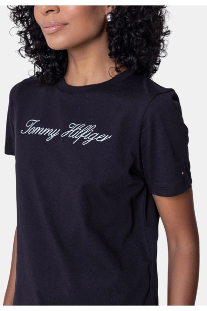 Baby Look Tommy Hilfiger Feminina Preta Produto Baby Look Tommy Hilfiger Feminina Preta