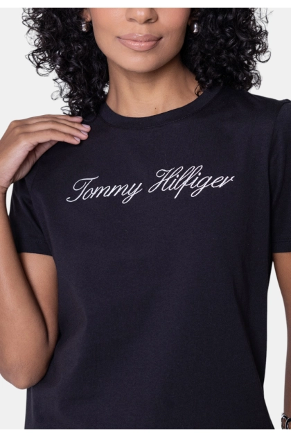 Baby Look Tommy Hilfiger Feminina Preta Produto Baby Look Tommy Hilfiger Feminina Preta