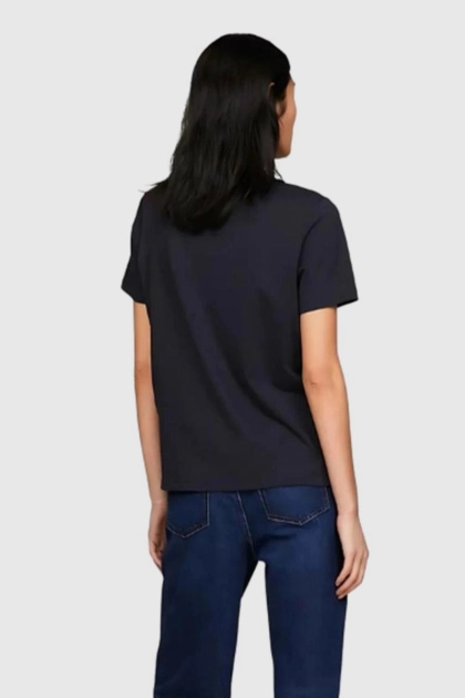 Baby Look Tommy Hilfiger Manga Curta Feminina Marinho Produto Baby Look Tommy Hilfiger Manga Curta Feminina Marinho
