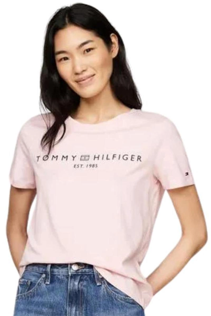 Baby Look Tommy Hilfiger Manga Curta Feminina