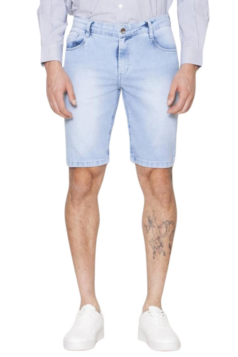 Bermuda Pitt Basic Botão Masculina Jeans Claro