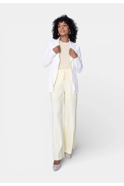 Blazer Bonequim Alongado Feminino Off White Produto Blazer Bonequim Alongado Feminino Off White