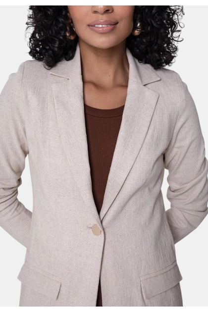 Blazer La Marca Linho Feminino Natural Produto Blazer La Marca Linho Feminino Natural