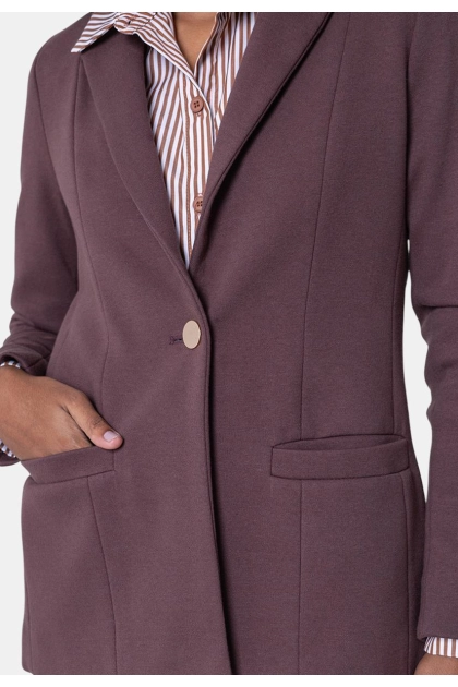 Blazer La Marca Malha Feminino Café Produto Blazer La Marca Malha Feminino Café