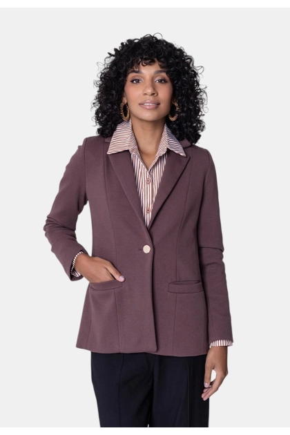Produto - Blazer La Marca Malha Feminino Café