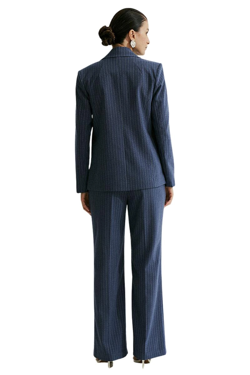 Blazer Le Richard Alfaiataria Risca de Giz Feminino Denim