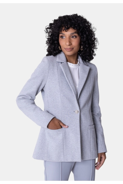 Produto - Blazer Malha La Marca Feminino Cinza Claro