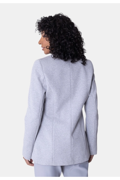 Blazer Malha La Marca Feminino Cinza Claro Produto Blazer Malha La Marca Feminino Cinza Claro