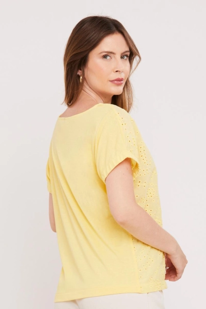Blusa Aishty Manga Curta Feminino Amarelo Produto Blusa Aishty Manga Curta Feminino Amarelo