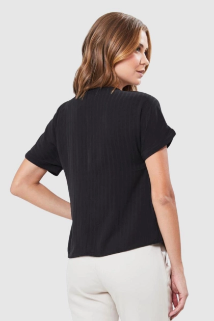 Blusa Aishty Manga Curta Feminino Preto Produto Blusa Aishty Manga Curta Feminino Preto