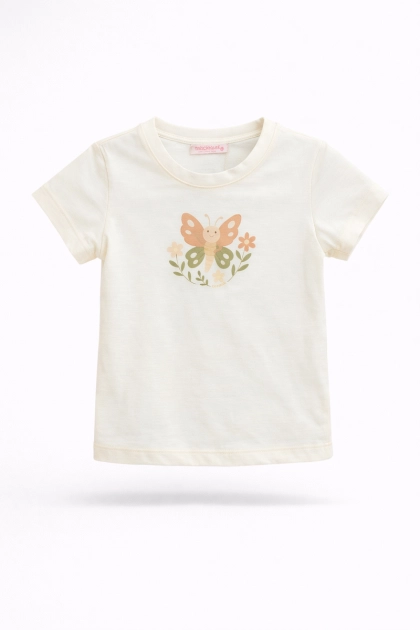 Produto - Blusa Coccinelle Borboleta Manga Curta Infantil Feminina 
