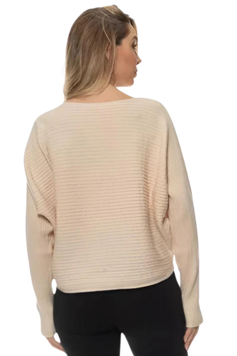 Blusa Crocker Tricot Manga Morcego Feminina Areia