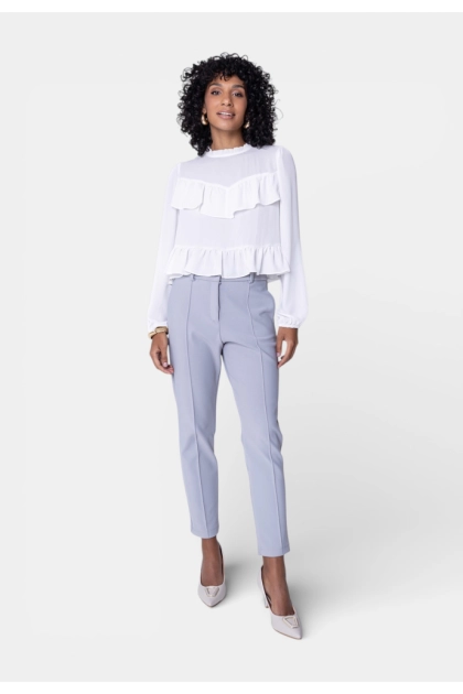 Blusa Ellen One Babados Feminina Off White Produto Blusa Ellen One Babados Feminina Off White