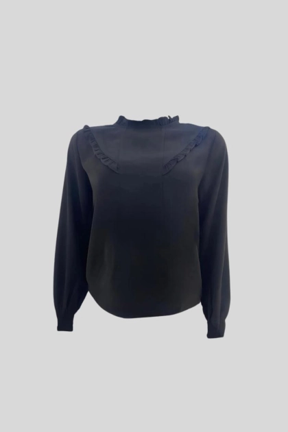 Produto - Blusa Ellen One Com babado Feminina Preta