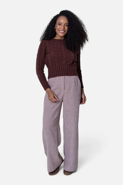 Blusa Feminina Modal Cropped Sea Brazil Café Produto Blusa Feminina Modal Cropped Sea Brazil Café