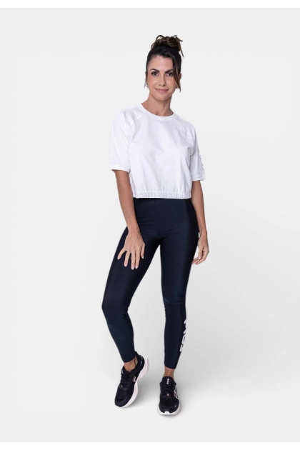 Blusa Fila Cropped 3/4 Feminina Off White Produto Blusa Fila Cropped 3/4 Feminina Off White