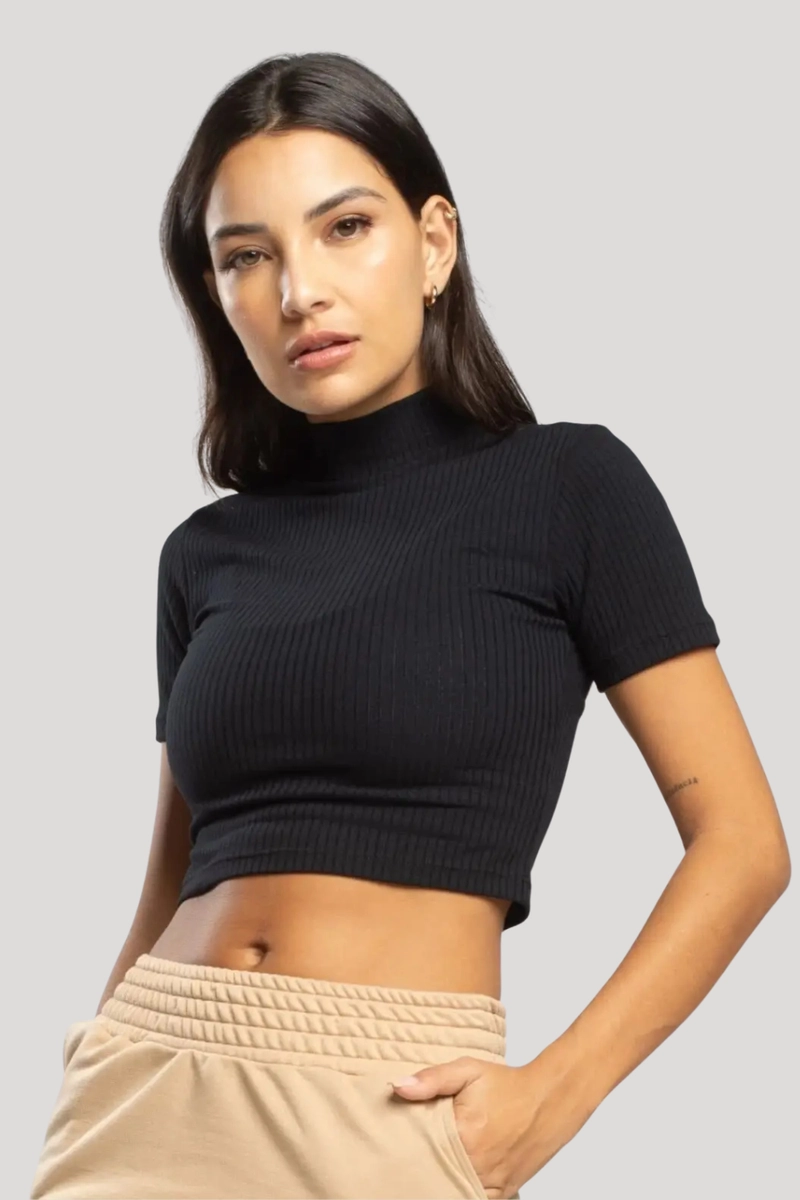 Produto - Blusa Gabip Canelada Feminina Preta