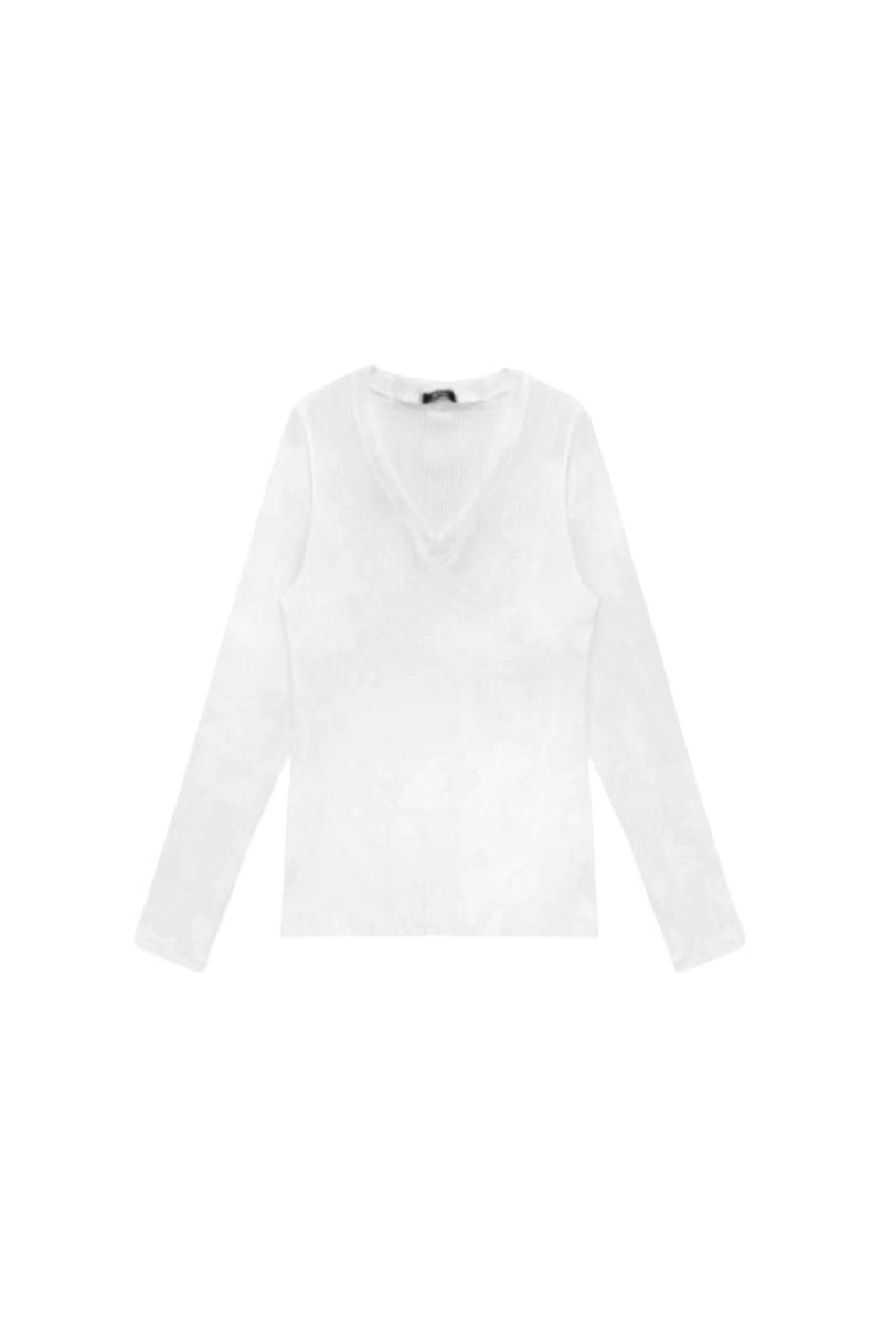 Blusa Gabip Canelada Manga Longa Feminina Branca