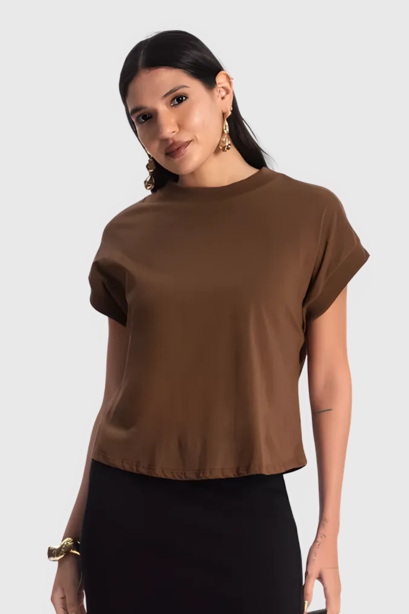 Produto - Blusa Gabip de Algodão Feminina Marrom 