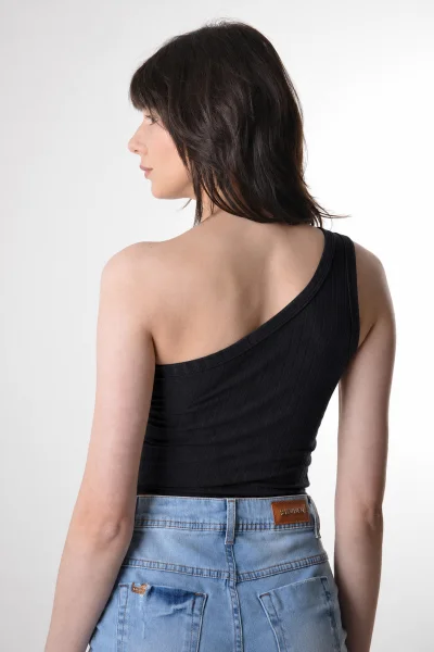 Blusa Gabip Feminina Cropped 1 Ombro Preta Produto Blusa Gabip Feminina Cropped 1 Ombro Preta