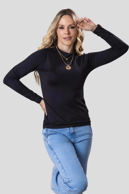Produto - Blusa Gabip Térmica Gola Alta Feminino Preta