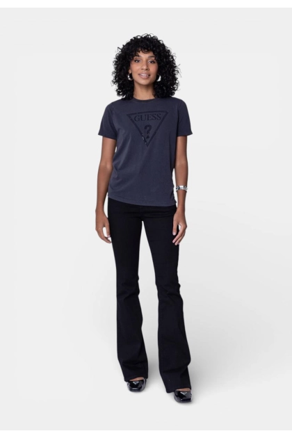 Blusa Guess Manga Curta Triângulo Feminina Preta Produto Blusa Guess Manga Curta Triângulo Feminina Preta