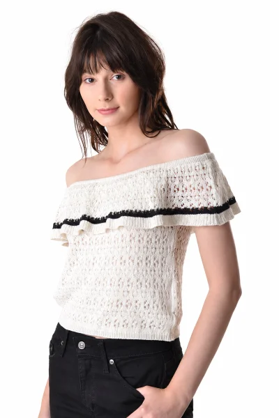 Produto Blusa Kiwito Feminina Manga Curta Ciganinha Tricot Reggla