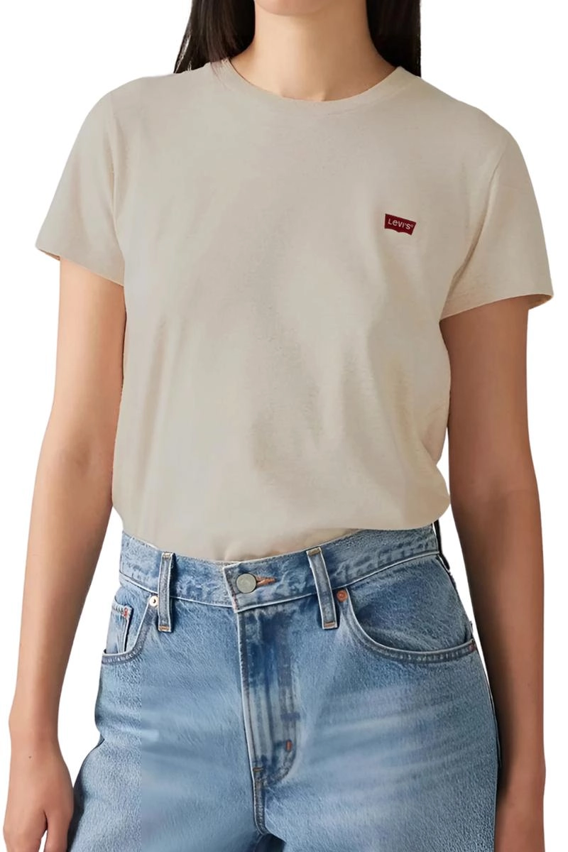 Blusa Levis Manga Curta Feminina Bege