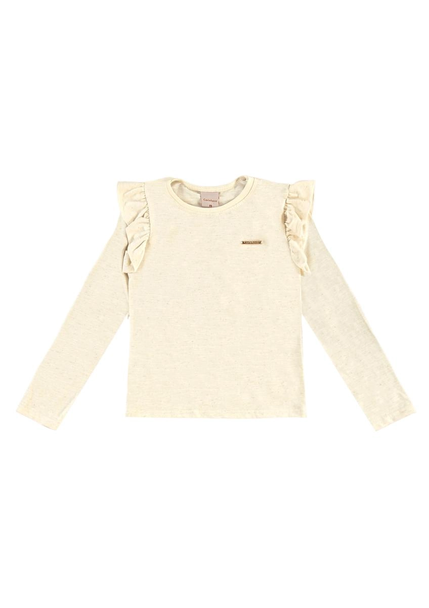 Blusa Malwee Malha Linho Manga Longa Infantil Feminino