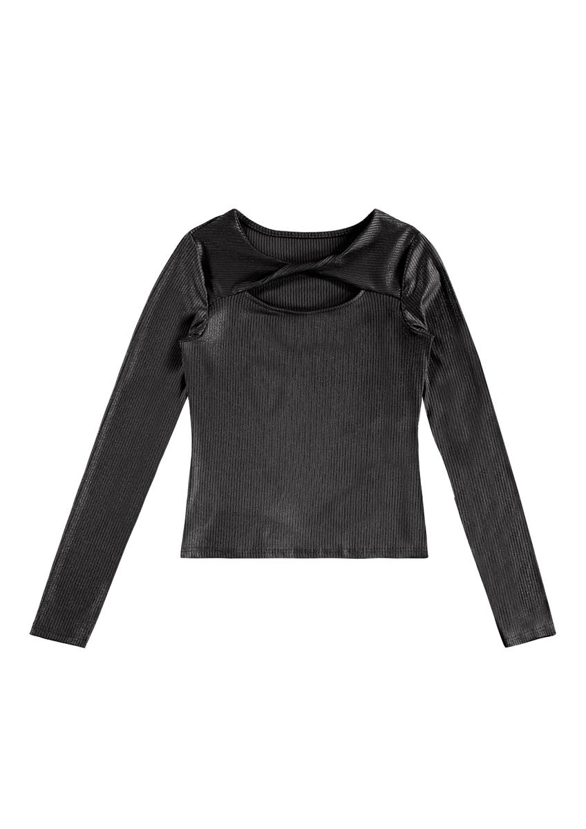 Blusa Malwee Metalizada Juvenil Feminina