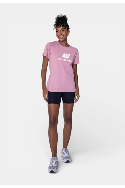 Blusa New Balance Manga Curta Feminina Rosê Produto Blusa New Balance Manga Curta Feminina Rosê