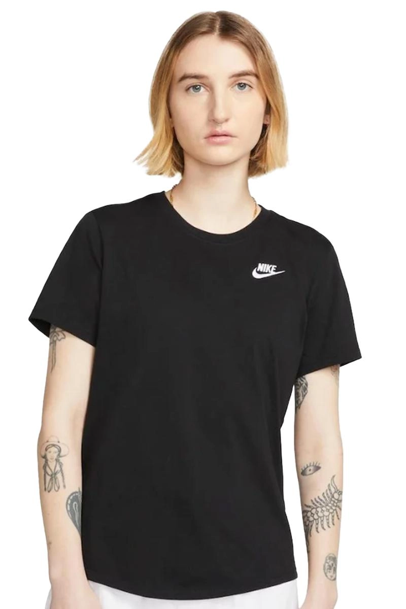 Blusa Nike Manga Curta Alongada Tee Club Feminina Preta