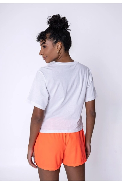 Blusa Puma Cropped Manga Curta Feminina Branca Produto Blusa Puma Cropped Manga Curta Feminina Branca